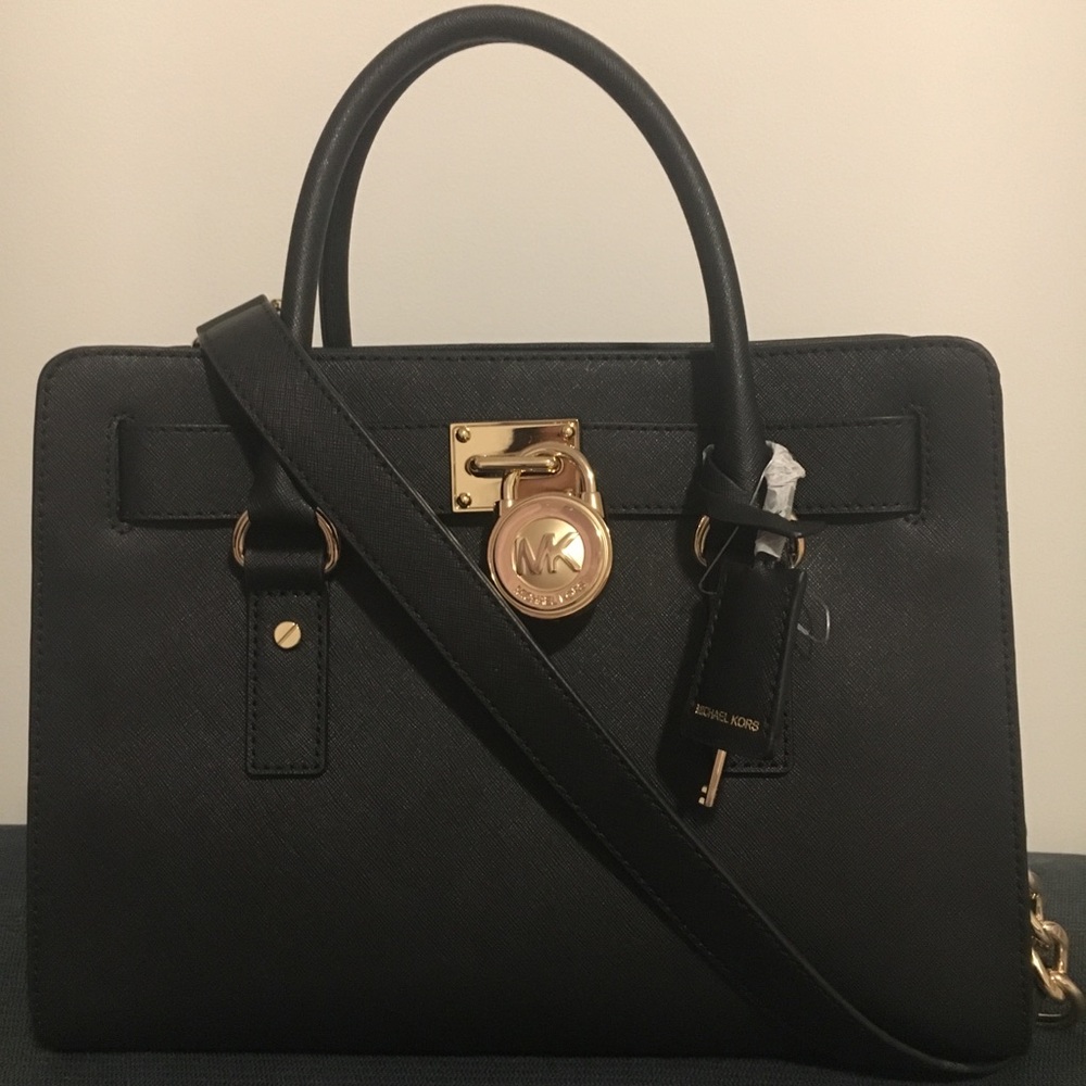 Michael Kors Hamilton East West Leather Satchel with Sling